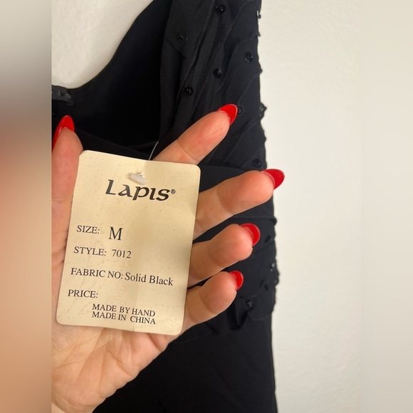 Vintage Lapis Black Sheath Cocktail Dress - Picture 7 of 7